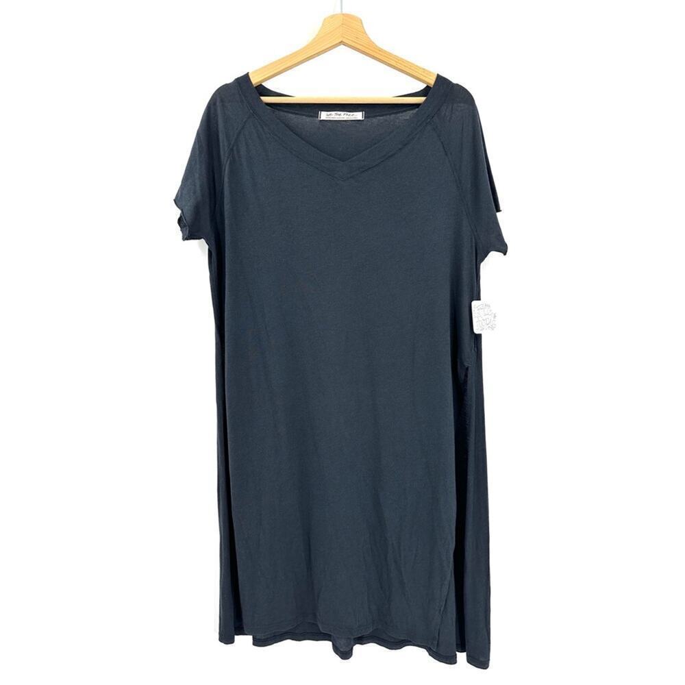 NEW Free People Oversized Side Slit Tunic T-Shirt Tee Sz XS